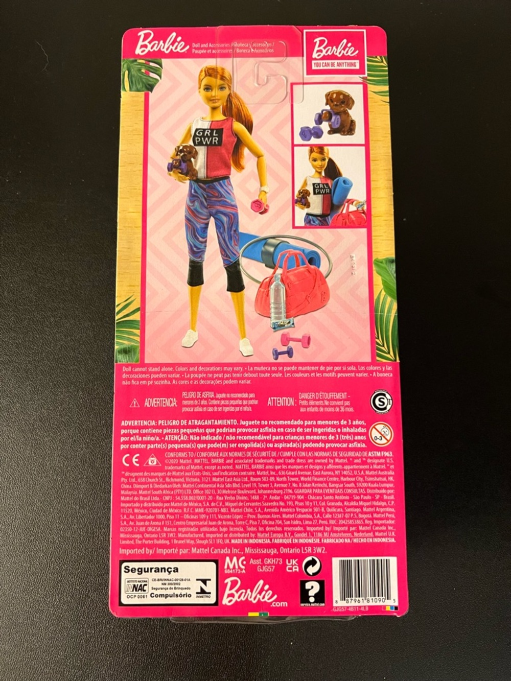 Barbie Fitness Doll GRL PWR Red-Haired w/ Puppy & 9 Accessories New - Picture 2 of 6